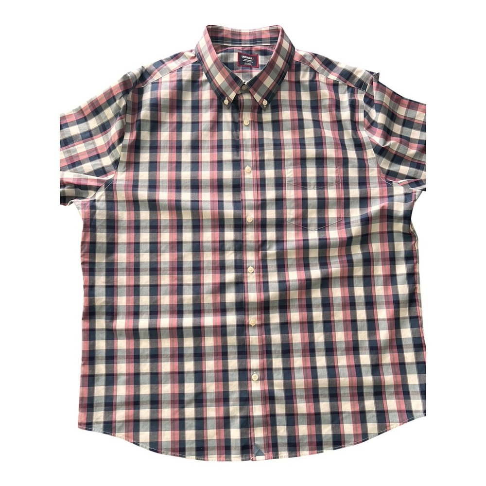 UNTUCKit Schwarz-WF Mens XXL Slim Fit Wrinkle Free Plaid Button Down Shirt - Picture 2 of 16